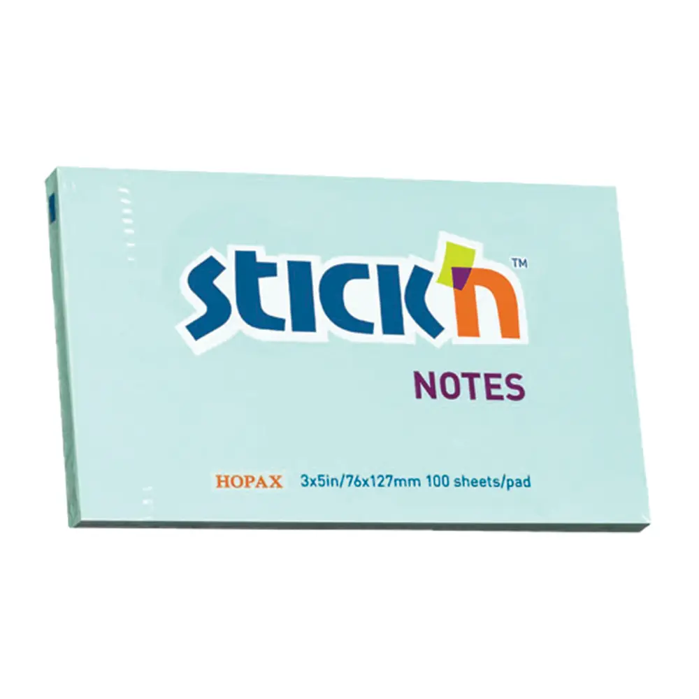 Stick 'n Note Pad 76x127mm Pastel  (Blue)
