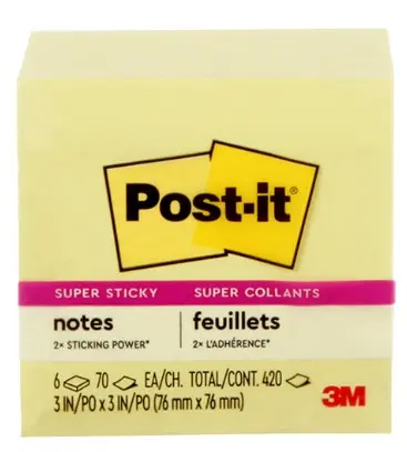 Post-It Note 76x76mm Yellow