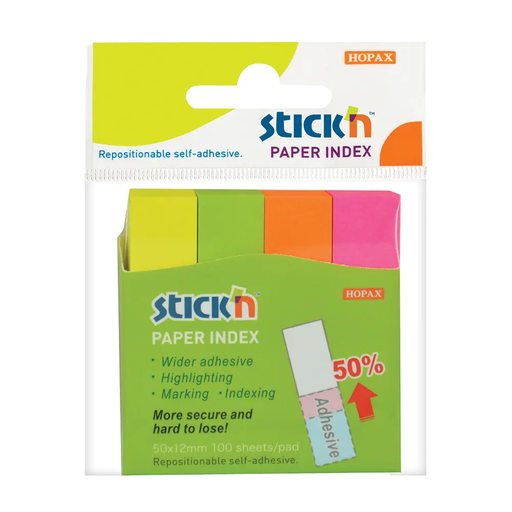 Stick 'n Note Paper Index Tabs Assorted  