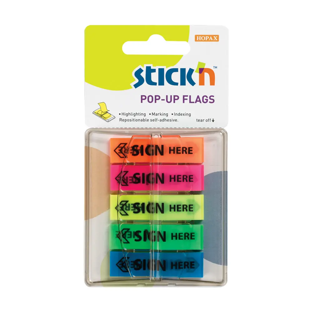 Stick 'n Note Sign Here Pop-Up Flags 45x12mm