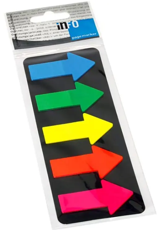 Info Note Page Marker Arrows 25x45mm