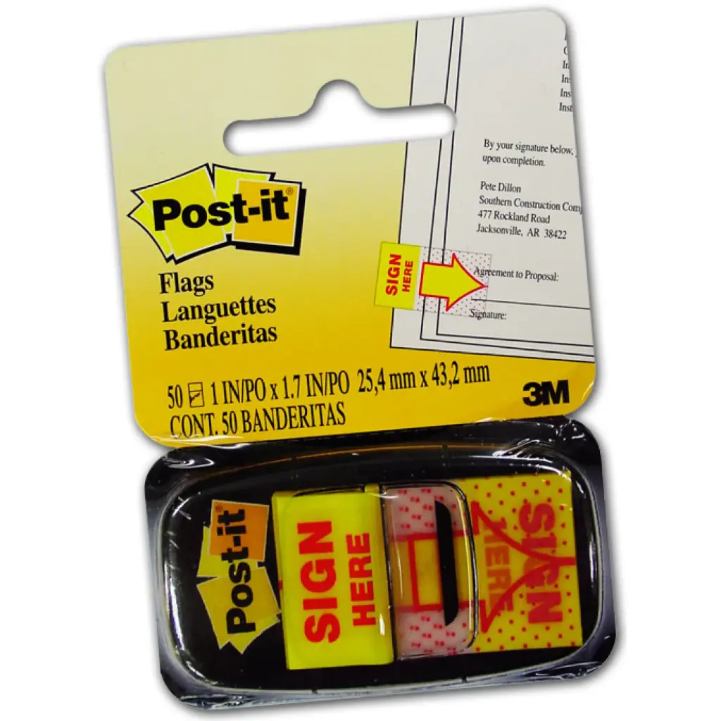 Post-It Flag Sign Here 25x43mm