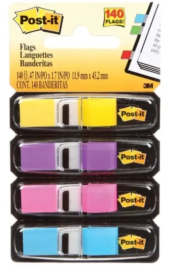 Post-It Mini Flags Bright Assorted 