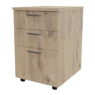 [FURN300-MOB2D1DFAWT/TL] Mobile Pedestal 2 Drawers, 1 Deep Filer (American Walnut, Top Lock)