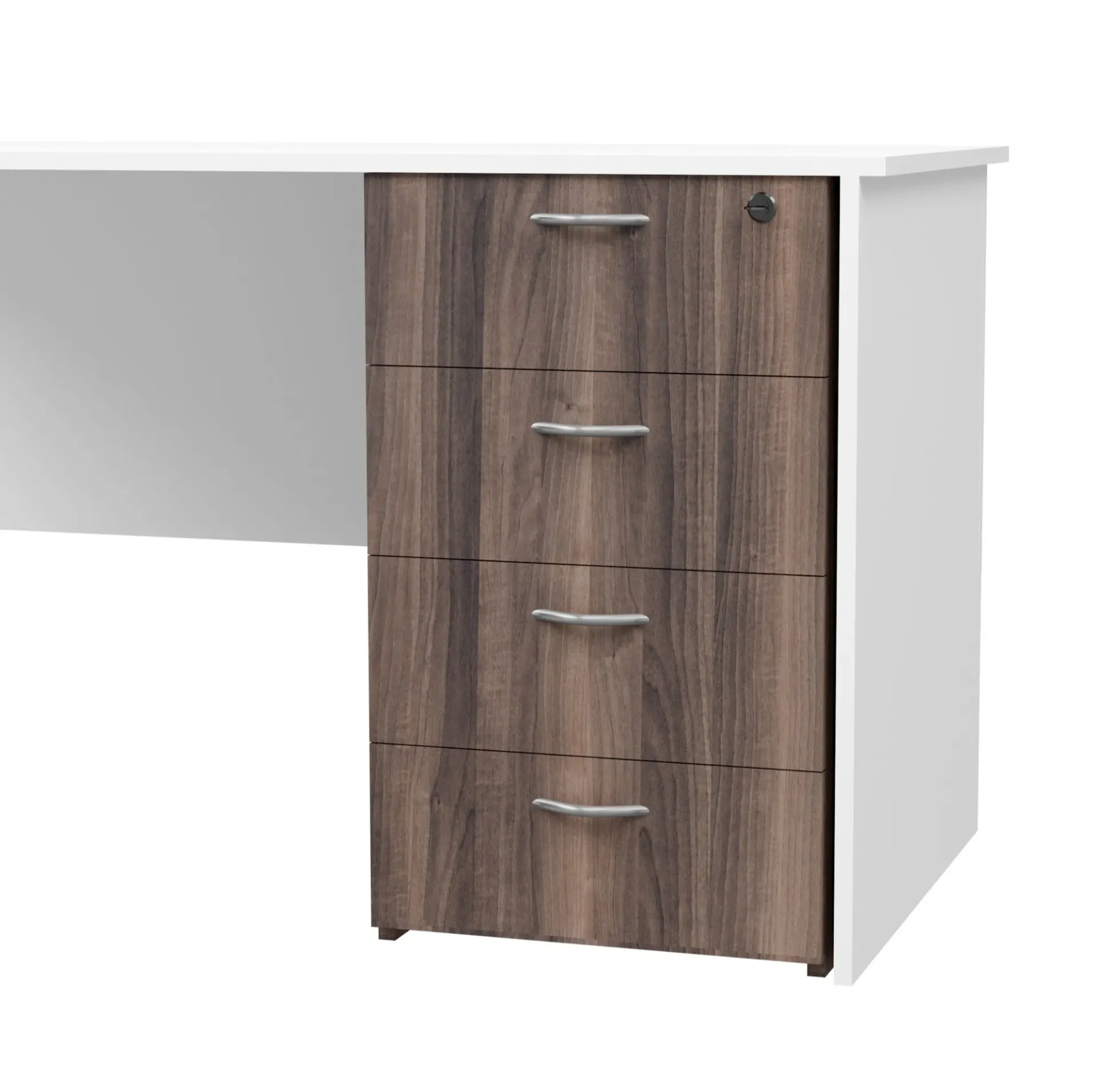 [FURN310-DH4DAWT/TL] Desk Height Pedestal 4 Drawer (American Walnut, Top Lock)