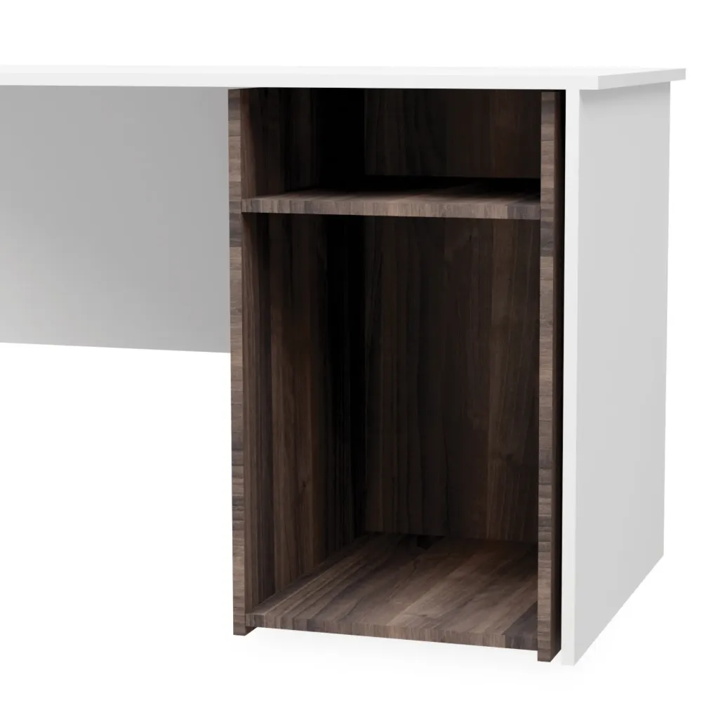 [FURN310-DHOPCAWT/TL] Desk Height Pedestal Open Shelf, PC Holder (American Walnut, Top Lock)