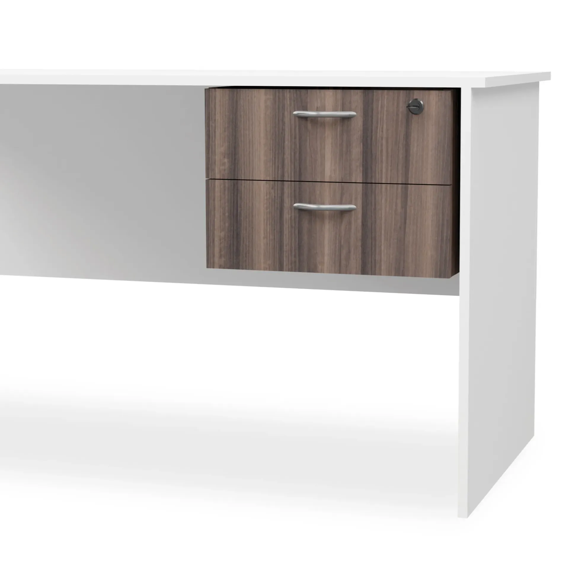 [FURN320-2DAWT/TL] 2 Drawer Fitted Pedestal (American Walnut, Top Lock)