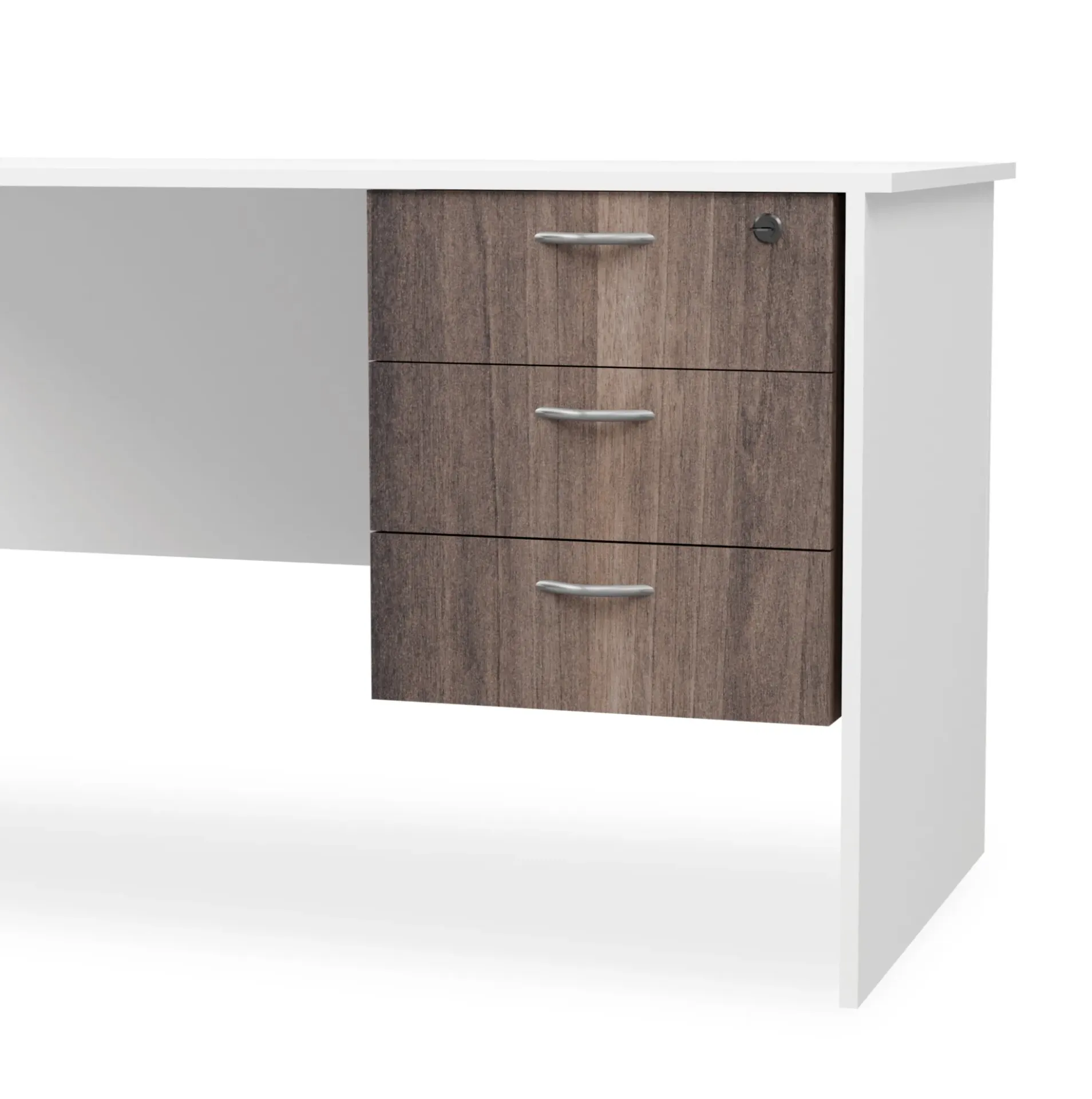 [FURN320-3DAWT/TL] 3 Drawer Fitted Pedestal (American Walnut, Top Lock)