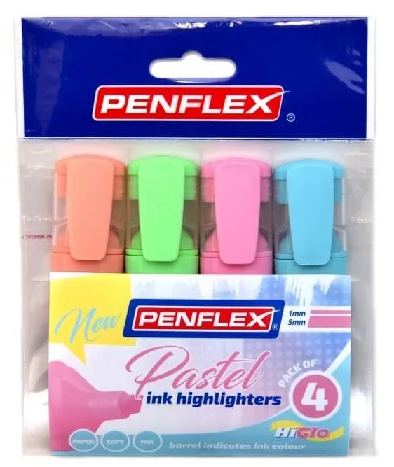 Penflex Higlo Pastel Highlighters - Wallets