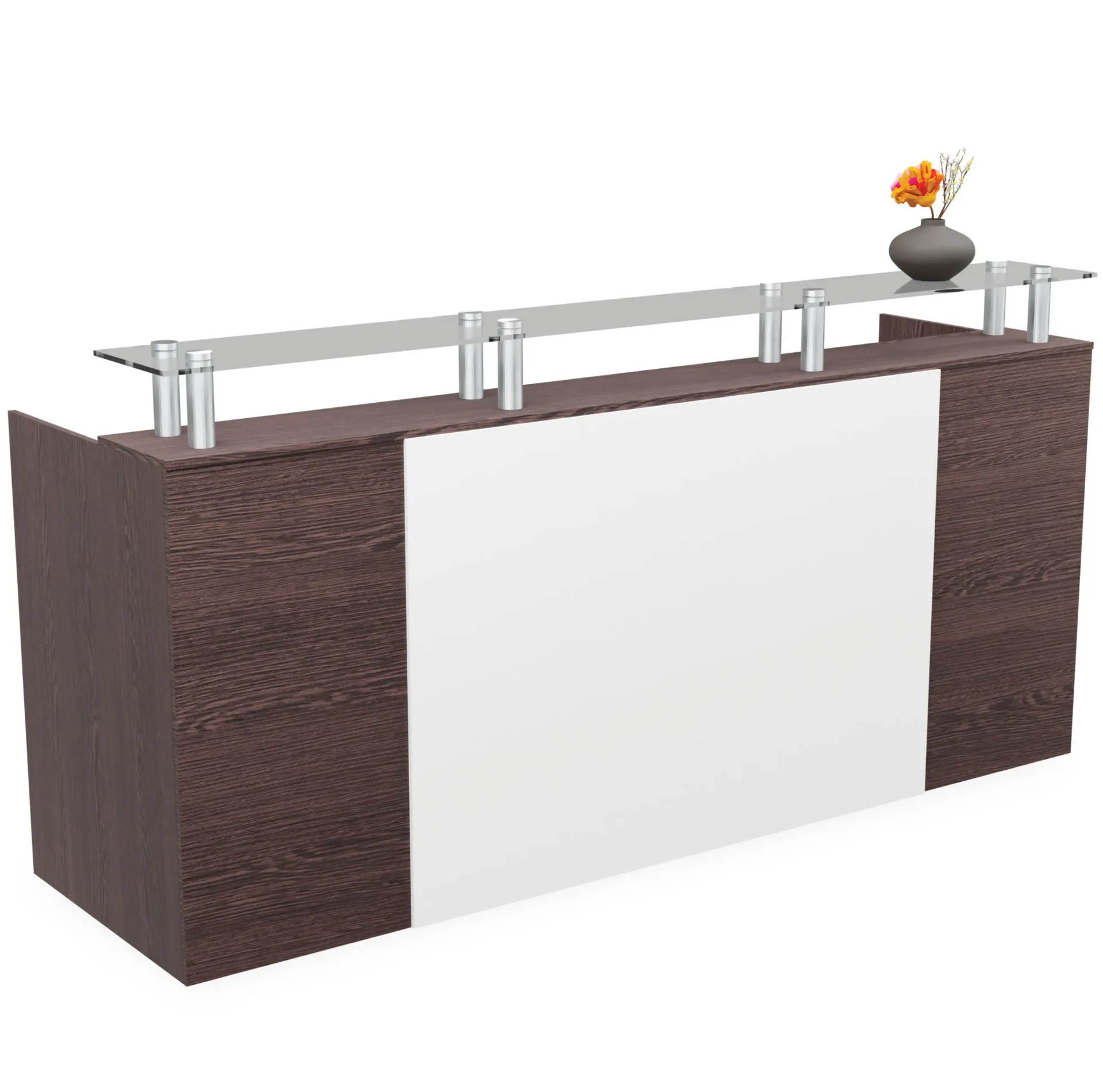 [FURN800-OME/REC/18070AWT] Omega Reception (1800x700mm, American Walnut)