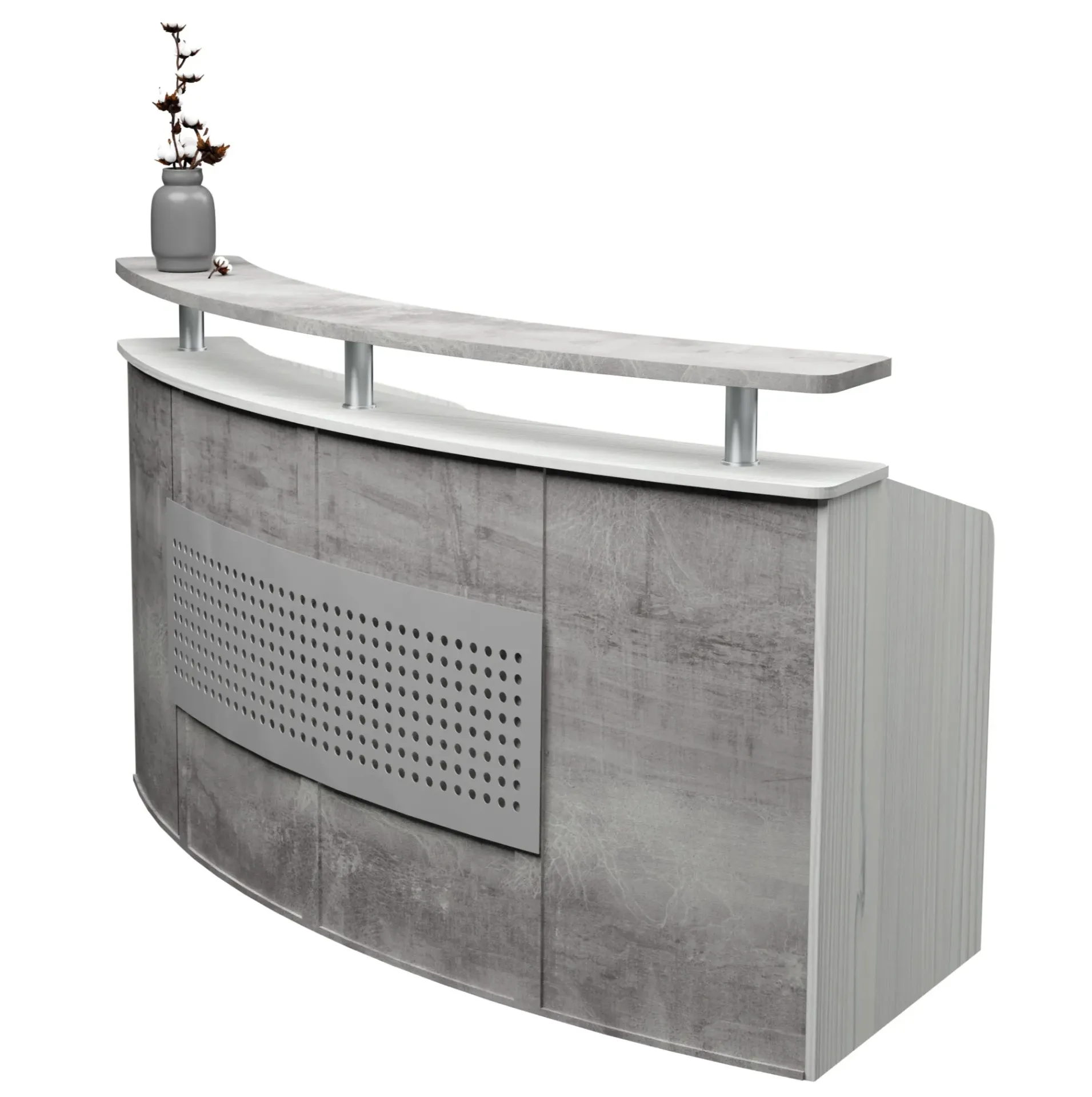 [FURN800-CURV/REC/16070AWT] Curve Reception (1800x700mm, American Walnut)