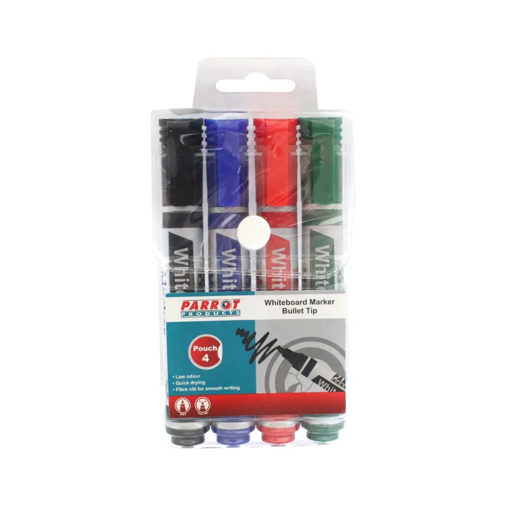 [MARK002-0410A] Parrot Whiteboard Markers - Wallets (Wallet of 4)