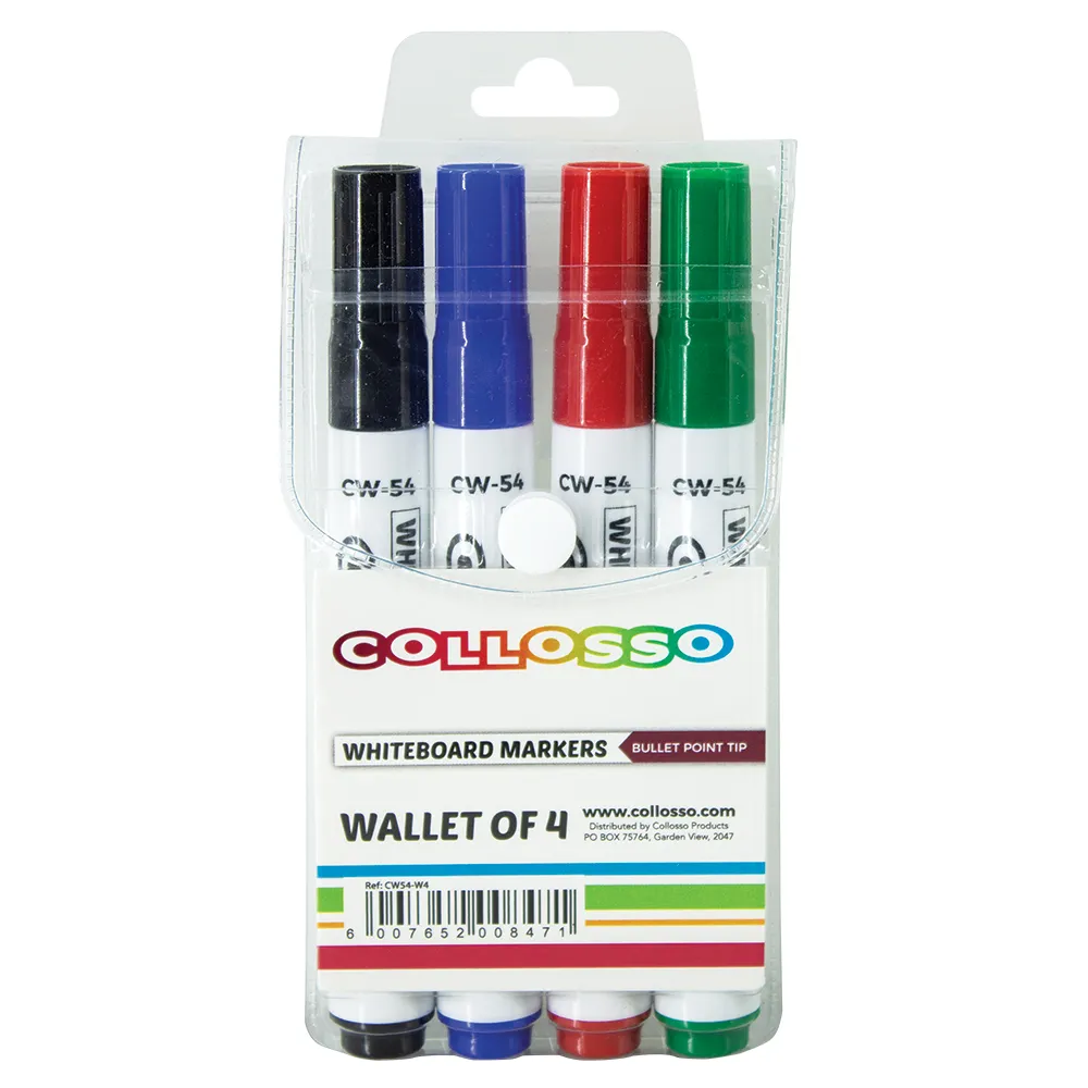 [MARK002-590076W4] Collosso Whiteboard Markers - Wallets (Wallet of 4)