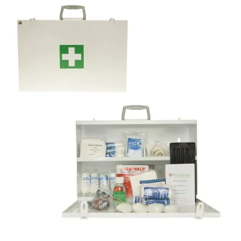Regulation 3 First Aid Kit in White Metal Box Large (5-50 Persons)