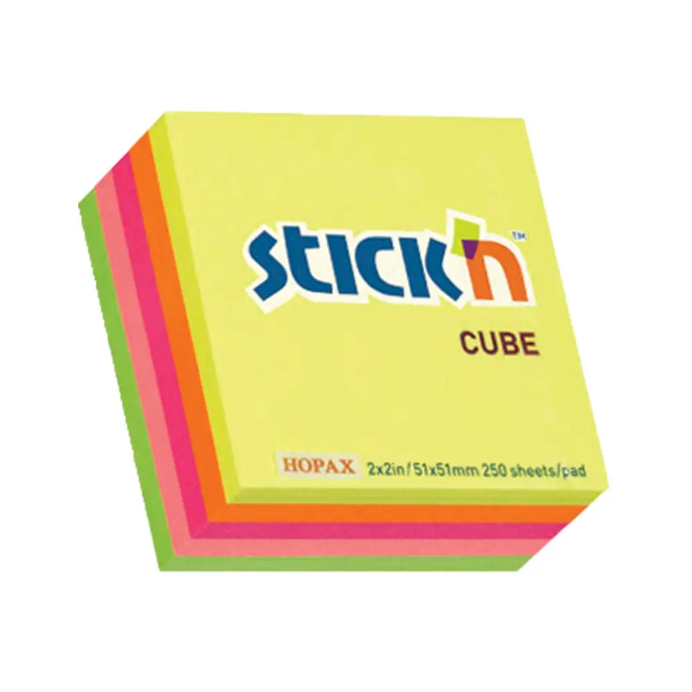 Stick 'n Cube 76x76mm Neon