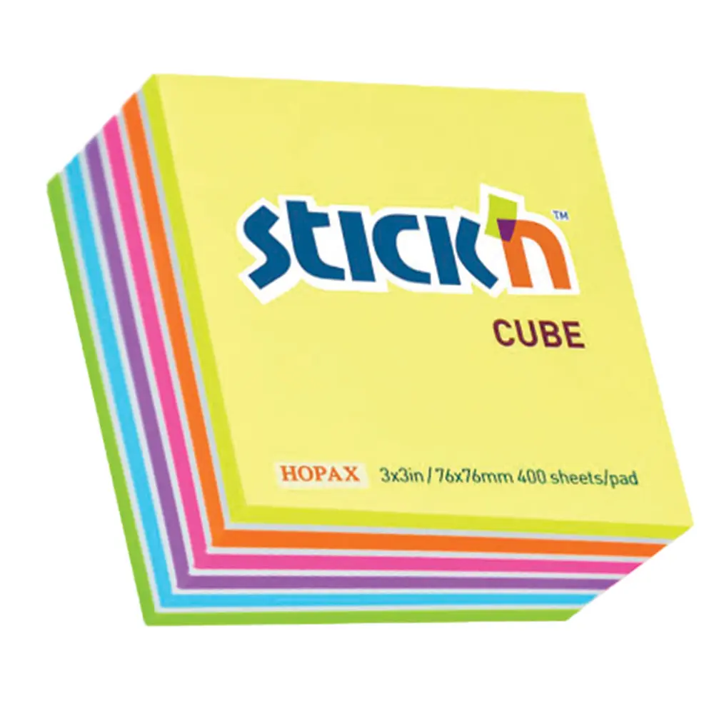 Stick 'n Cube 76x76mm Neon Stripes